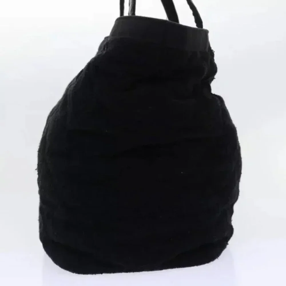 Chanel Tote Bag Pile Black Auth